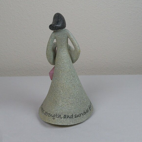 Breast Cancer Ribbon Art Stone Carson Statue Figurine Inspirational Saying Hope - Picture 3 of 11